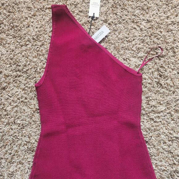 Aritzia Sculpt Knit Seven One-shoulder rib-knit top NEW WITH TAG - Picture 1 of 2